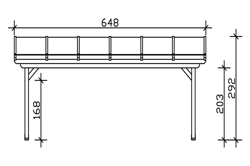 Skan Holz Terrassenüberdachung Ancona 648 x 400 cm, Leimholz