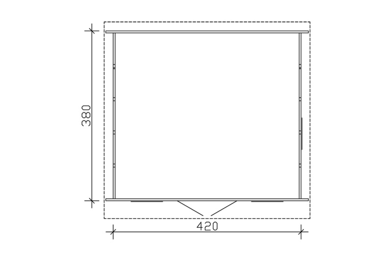 Skan Holz Gartenhaus  Basel 2, 420 x 380 cm, 45plus, unbehandelt