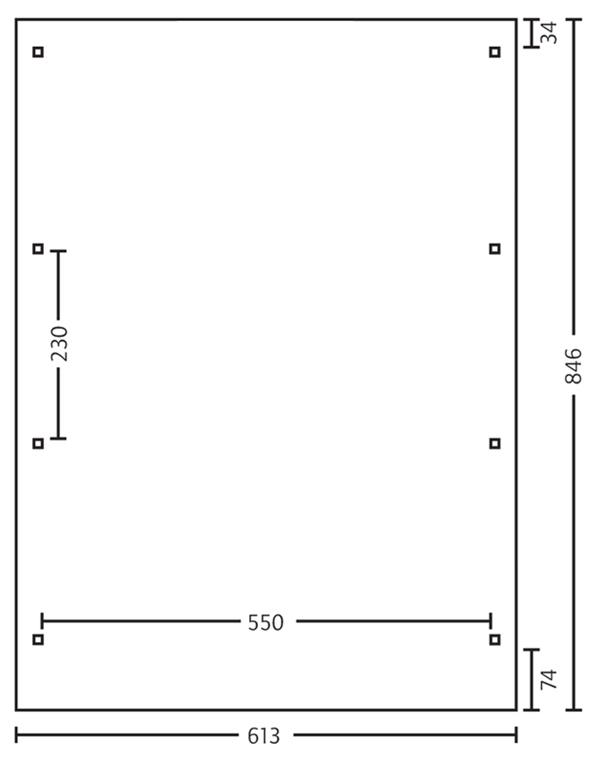 Skan Holz Flachdach-Carport Emsland, Leimholz, 613 x 846 cm, Aluminium-Dachplatten