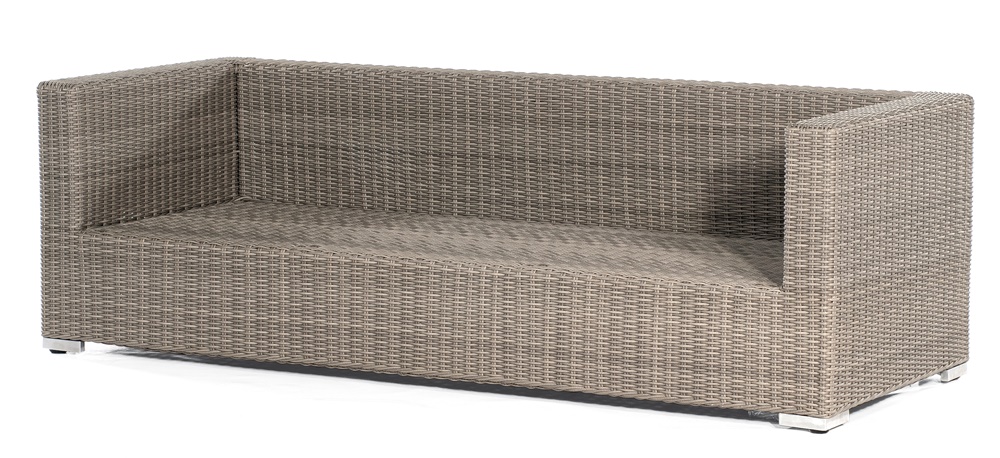 Sonnenpartner Lounge-Sofa Residence, 3-Sitzer, Aluminium / Kunststoffgeflecht stone-grey
