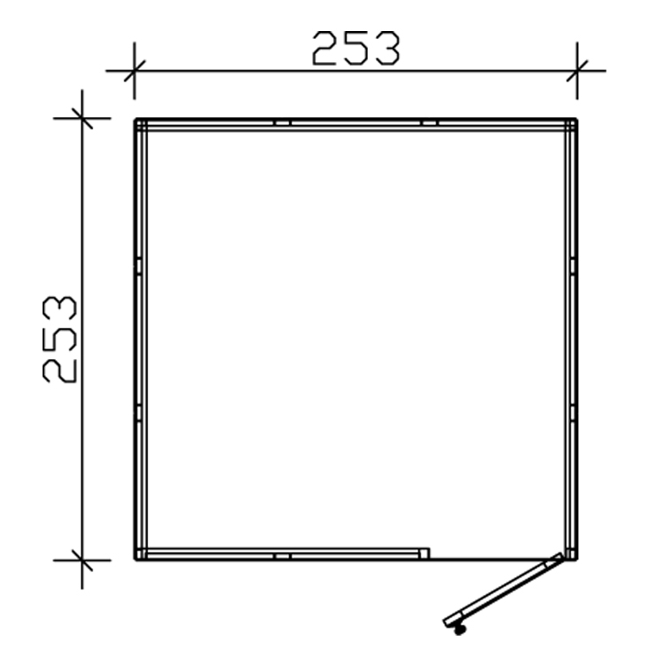 Skan Holz CrossCube-Haus Brisbane 3, 253 x 253 cm, schiefergrau