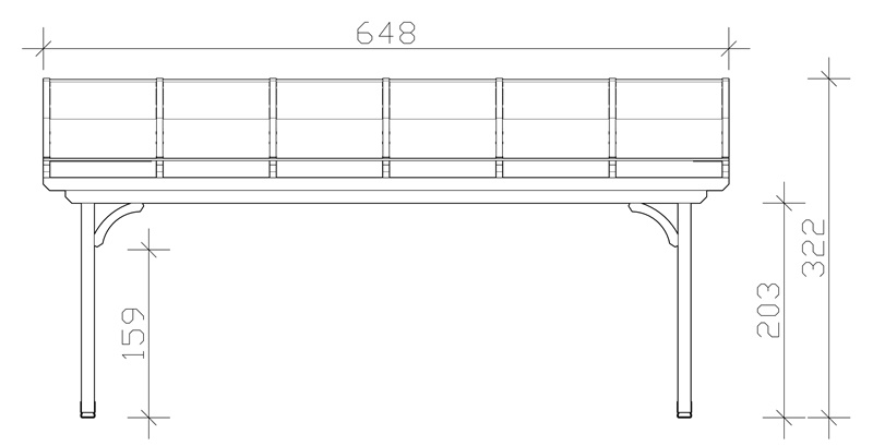 Skan Holz Terrassenüberdachung Verona 648 x 389 cm, Leimholz, Doppelstegplatten