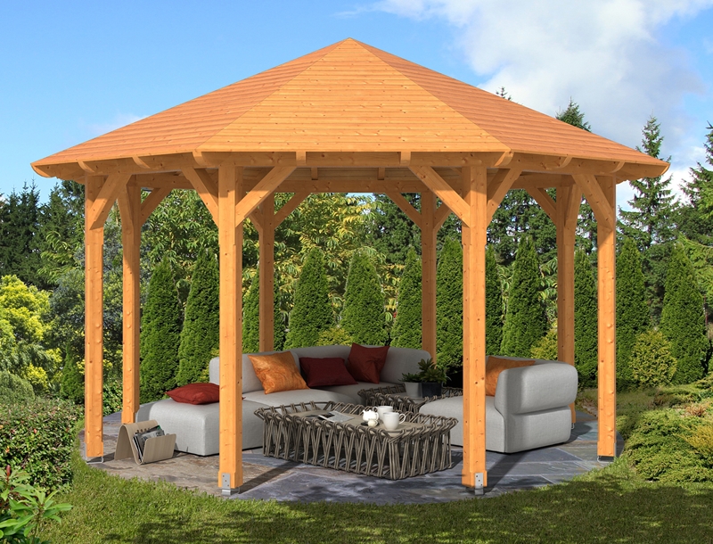 Skanholz_Pavillon_Lyon_Groesse_2BNSzRG6m5fACY Abgebildeter Fußboden, Gartenmöbel und Dekoration nicht im Lieferumfang enthalten.