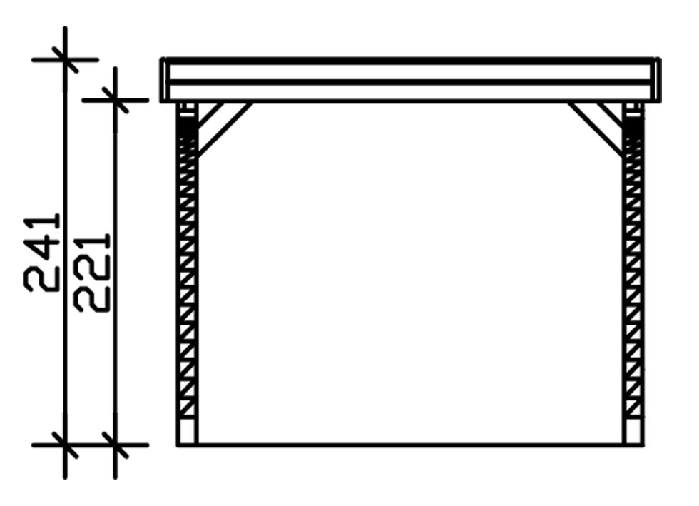 Skan Holz Flachdach-Carport Friesland 314 x 555 cm, Aluminium-Dachplatten, mit 2 Einfahrtsbogen