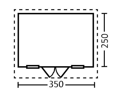 Skan Holz Gartenhaus Ostende 1, 350 x 250 cm, 28 mm, schwedenrot