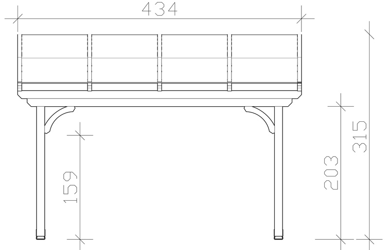 Skan Holz Terrassenüberdachung Verona 434 x 339 cm, Leimholz, Doppelstegplatten