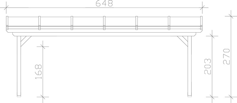 Skan Holz Terrassenüberdachung Ancona 648 x 250 cm, Leimholz