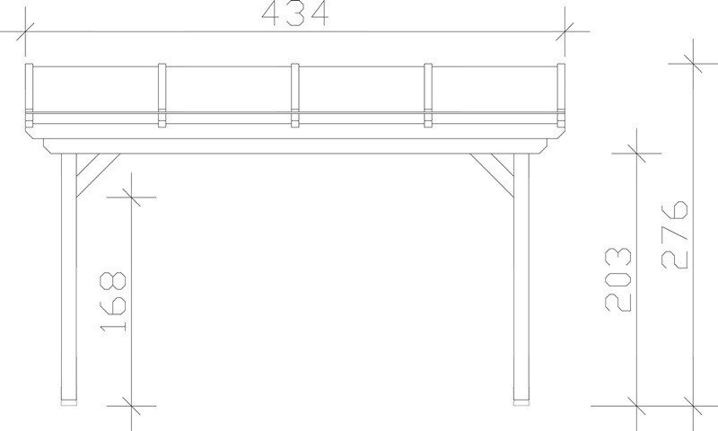 Skan Holz Terrassenüberdachung Ancona 434 x 300 cm, Leimholz