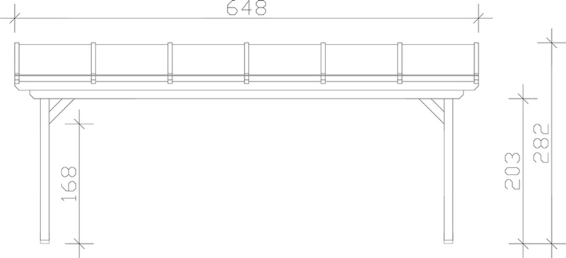 Skan Holz Terrassenüberdachung Ancona 648 x 350 cm, Leimholz