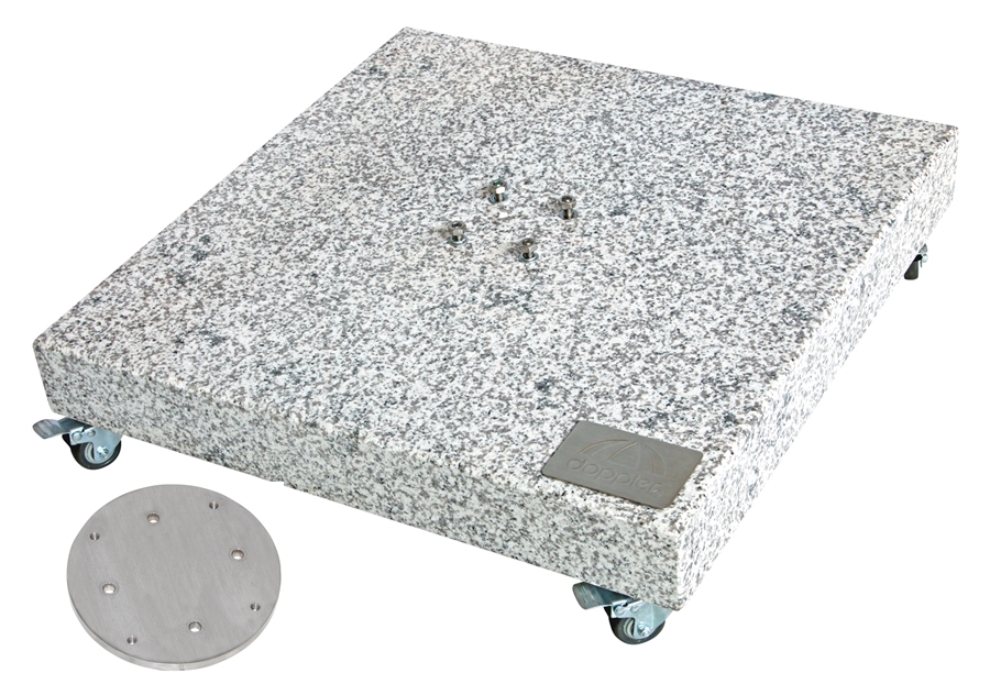 Doppler Granitplatte mit Adapterplatte für Pendelschirme, rollbar, 140 kg