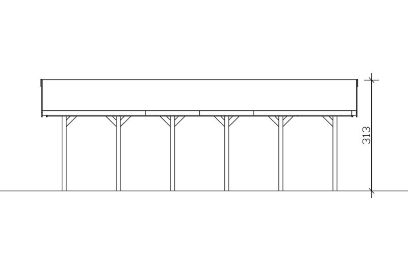 Skan Holz Satteldach-Carport Wallgau 380 x 900 cm, imprägniert