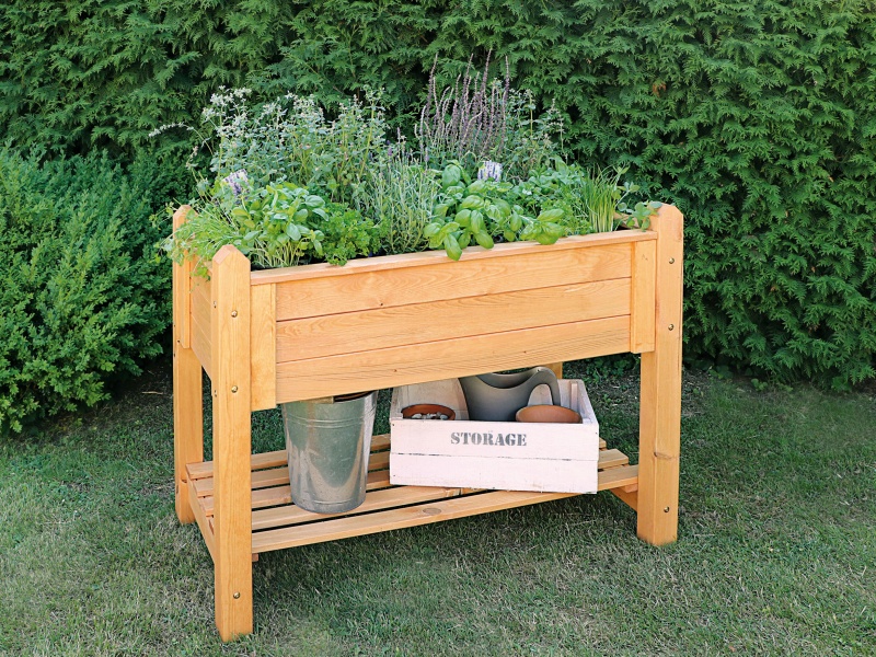 Promadino Kräuterbeet massiv groß, honigbraun