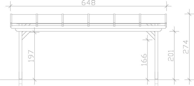 Skan Holz Terrassenüberdachung Sanremo 648 x 300 cm, freistehend, Leimholz