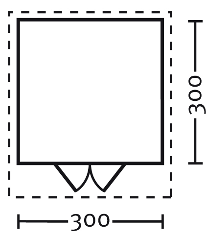 Skan Holz Gartenhaus Faro 3, 300 x 300 cm, 28 mm, unbehandelt