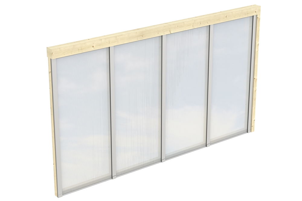 Skan Holz Polycarbonat-Seitenwand 355 x 200 cm, für Wandanbau-Leimholz-Terrassenüberdachungen