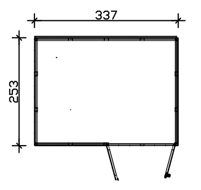 Skan Holz CrossCube-Haus Brisbane 4, 337 x 253 cm, schiefergrau