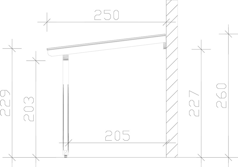 Skanholz_Terrassenueberdachung_Rimini_250_Seitenansicht