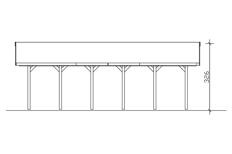 Skan Holz Satteldach-Carport Wallgau 430 x 900 cm, imprägniert