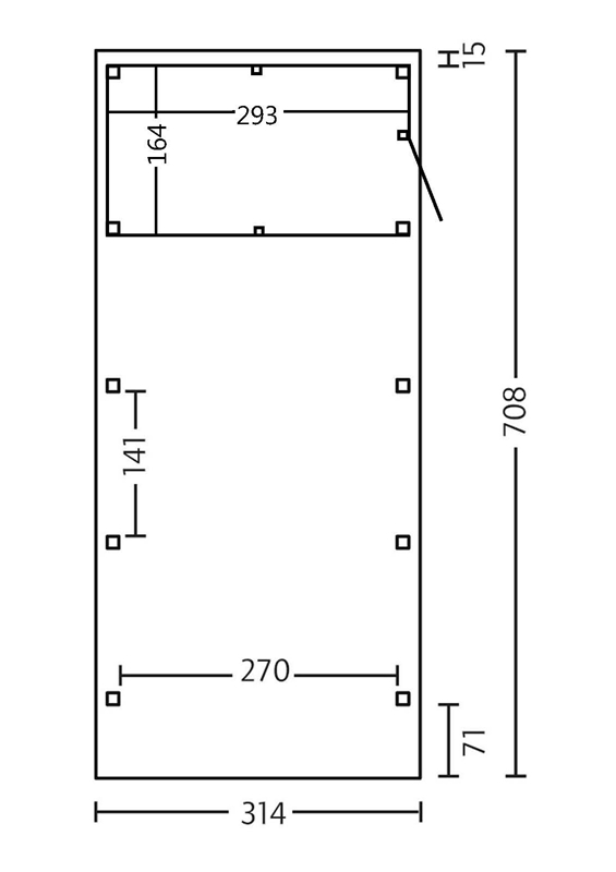 Skan Holz Flachdach-Carport Friesland 314 x 708 cm, Aluminium-Dachplatten, mit Abstellraum