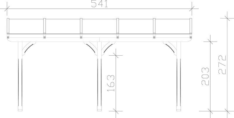 Skan Holz Terrassenüberdachung Rimini 541 x 350 cm, Douglasie, Doppelstegplatten