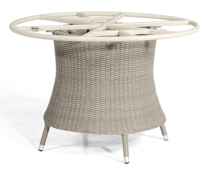 Sonnenpartner Tisch Base-Polyrattan rund, Aluminium / Kunststoffgeflecht stone-grey, Ø 134 cm