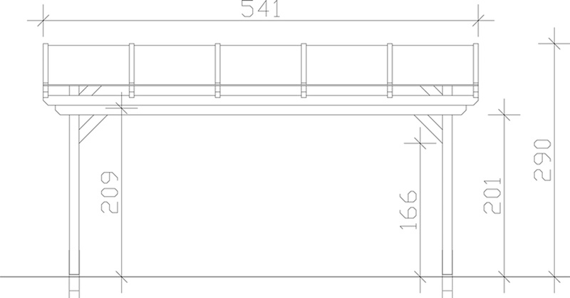 Skan Holz Terrassenüberdachung Sanremo 541 x 400 cm, freistehend, Leimholz