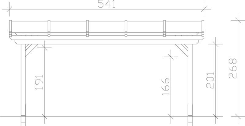 Skan Holz Terrassenüberdachung Sanremo 541 x 250 cm, freistehend, Leimholz