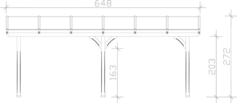Skan Holz Terrassenüberdachung Rimini 648 x 350 cm, Douglasie, Doppelstegplatten