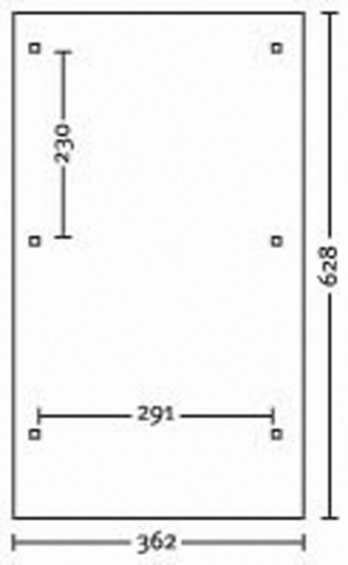 Skan Holz Walmdach-Carport Wendland, Leimholz, 362 x 628 cm, Aluminium-Dachplatten