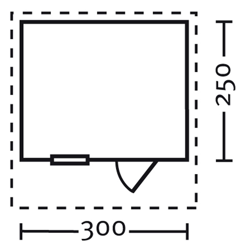 Skan Holz Gartenhaus Como 2, 300 x 250 cm, 28 mm, unbehandelt