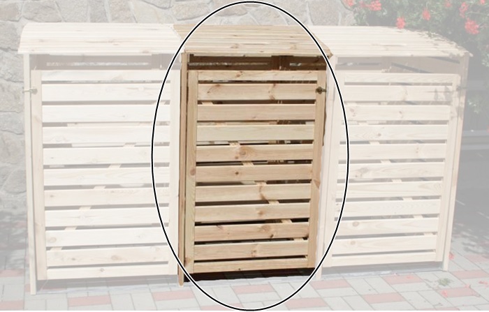 Promadino Erweiterungsbox für Mülltonnenbox Vario III, natur