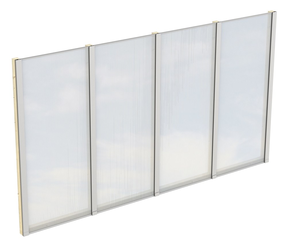 Skan Holz Polycarbonat-Seitenwand 343 x 200 cm, für freistehende Leimholz-Terrassenüberdachungen