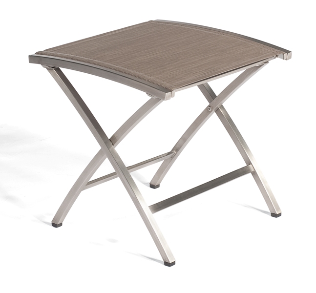 Sonnenpartner Fußhocker Paragon, Edelstahl / Textilgewebe taupe