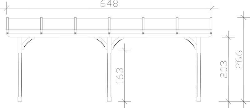 Skan Holz Terrassenüberdachung Rimini 648 x 300 cm, Douglasie, Doppelstegplatten
