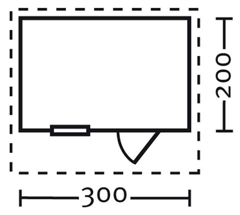 Skan Holz Gartenhaus Como 1, 300 x 200 cm, 28 mm, unbehandelt