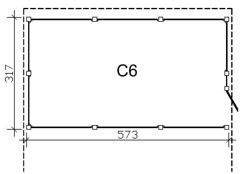 Skan Holz Abstellraum C6, impr. Nadelholz, Profilschalung, 573 x 317 cm