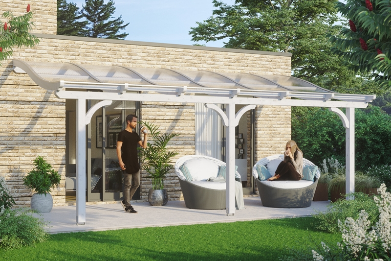 Abgebildete Gartenmöbel und Dekoration nicht im Lieferumfang enthalten.
