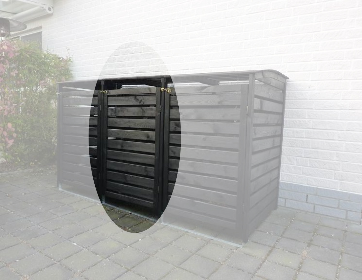 Promadino Erweiterungsbox für Mülltonnenbox Vario III, anthrazit