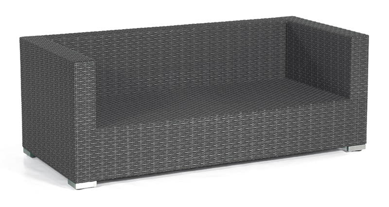 Sonnenpartner Lounge-Sofa Residence, 2-Sitzer, Aluminium / Kunststoffgeflecht graphit-schwarz