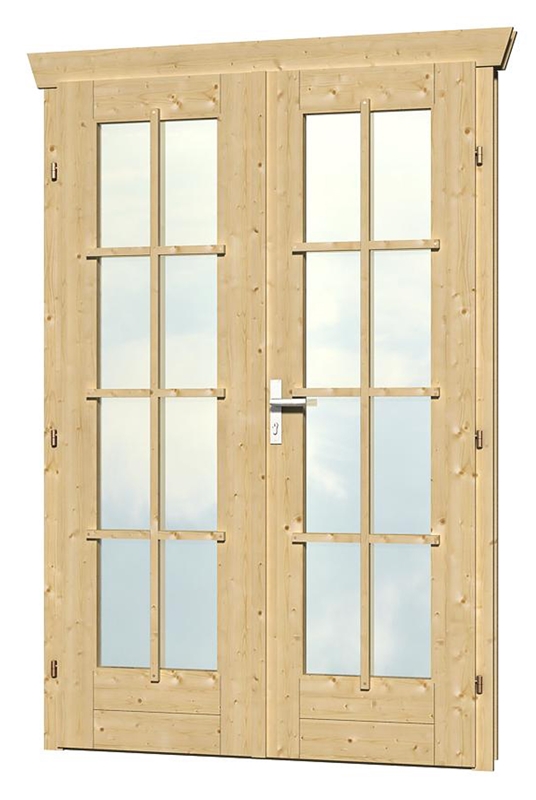 Skanholz_Doppeltuer_45mm_vollverglast Skan Holz Doppeltür 117,5 x 186,5 cm für 45 mm Blockbohlen, vollverglast