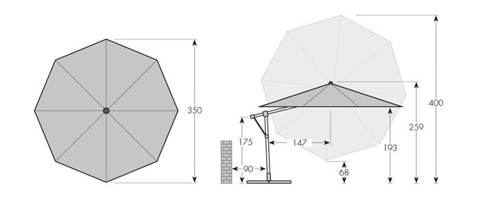 Sonnenschirm / Pendelschirm Doppler Expert Ø 350 cm