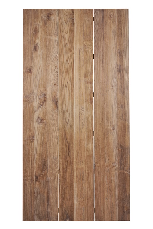 Diamond Garden Tisch San Marino, Edelstahl dunkelgrau/3 Planken, Recycled Teak Natur, 200 x 100 cm