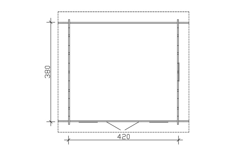 Skan Holz Gartenhaus Lugano 2, 420 x 380 cm, 45plus, unbehandelt