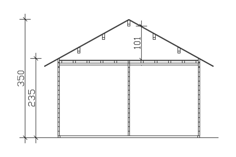 Skan Holz Gartenhaus Bern 4, 420 x 660 cm, 45plus, unbehandelt