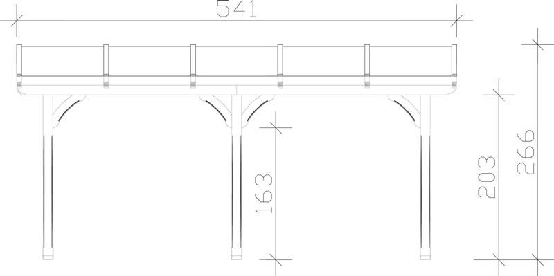 Skan Holz Terrassenüberdachung Rimini 541 x 300 cm, Douglasie, Doppelstegplatten