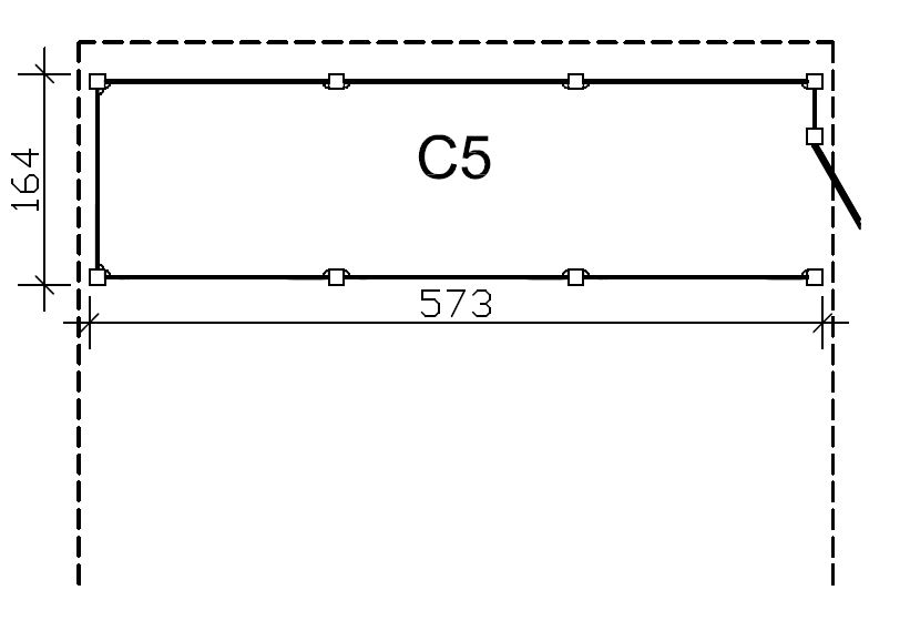 Skan Holz Abstellraum C5, impr. Nadelholz, Profilschalung, 573 x 164 cm