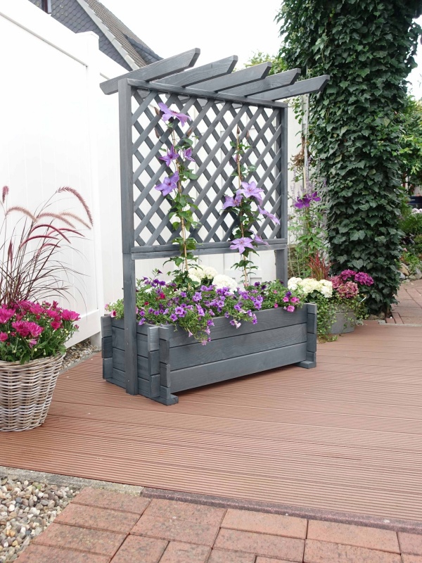 Promadino Rankkasten mit Pergola, klein, grau