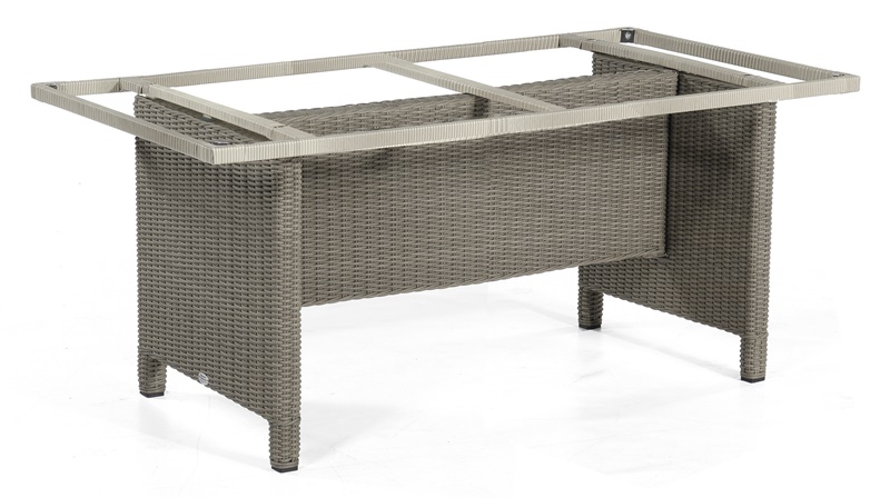 Sonnenpartner Tisch Base-Polyrattan, Aluminium / Kunststoffgeflecht stone-grey, 160 x 90 cm