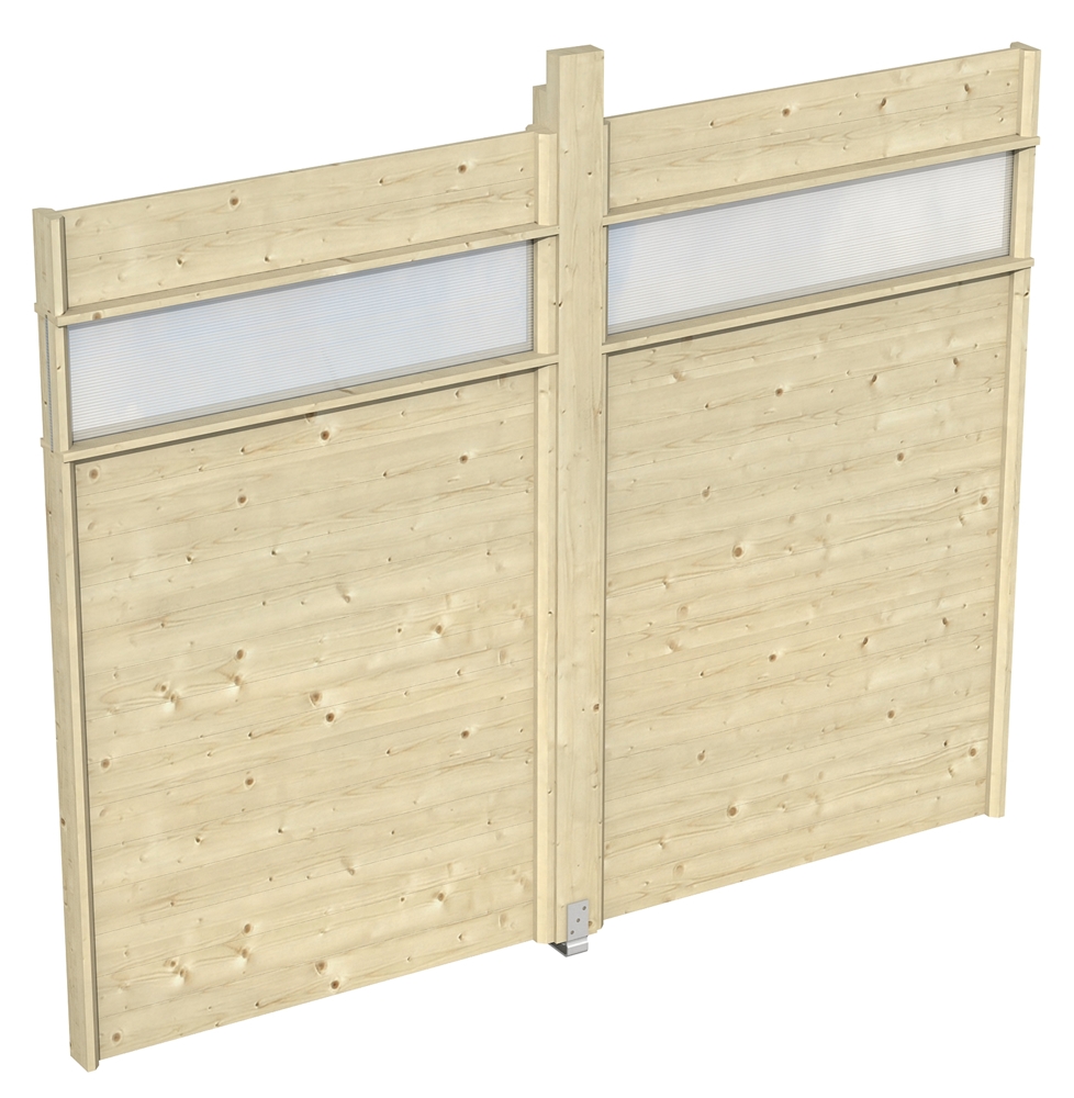 Skanholz_Wand_mit_Lichtband_Pavillon_Toulouse Skan Holz Seitenwand mit Lichtband für Pavillon Toulouse 270 x 209 cm, Konstruktionsvollholz