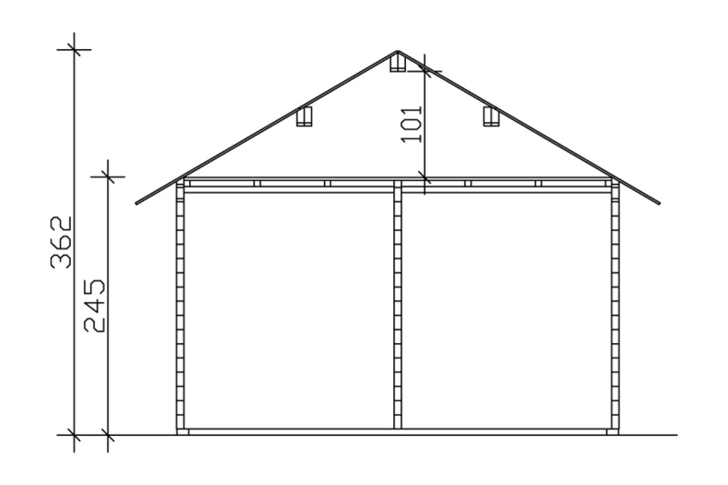 Skan Holz Gartenhaus Toronto 2, 420 x 560 cm, 70plus, unbehandelt